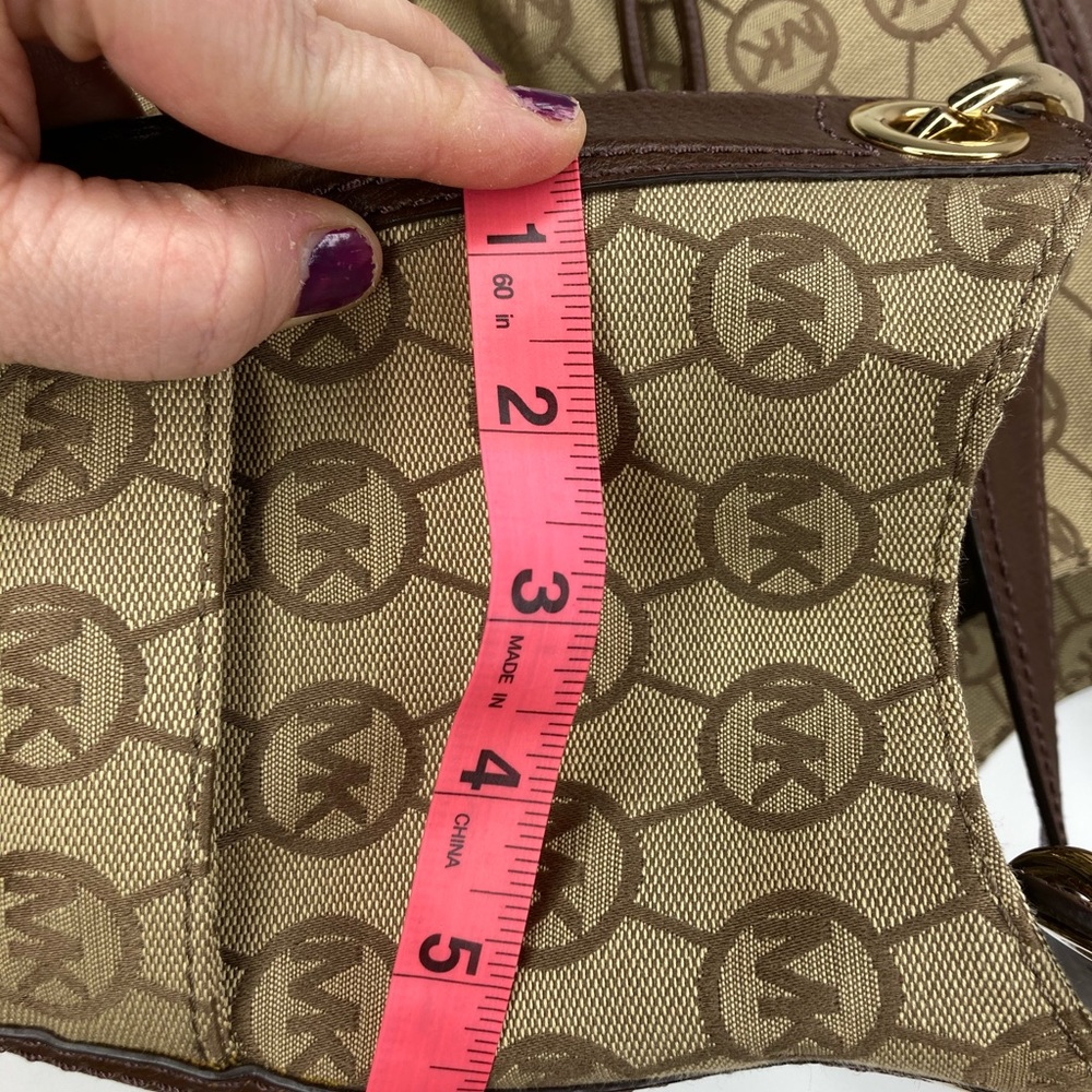 Nwt Michael Kors Signature Mk Canvas Satchel - image 8